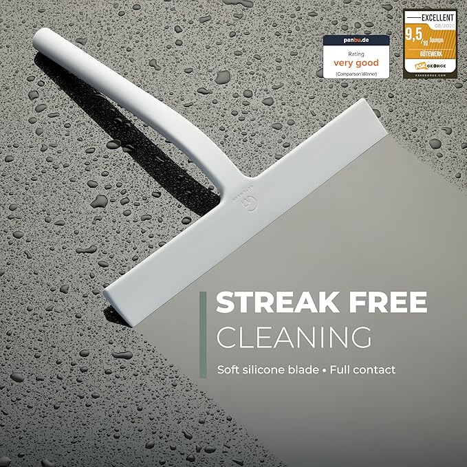 Silicone Shower Squeegee with 3-in-1 No-Drill Mount, Streak-Free & No-Squeak - Image 2