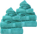 SUPERIOR Egyptian Cotton Ultra Plush & Absorbent, 12 Piece Set, Turquoise | by SUPERIOR