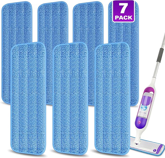 Washable Mop Pads for Swiffer PowerMop: Microfiber Wet Mops Refills 7 Pack by MEXERRIS