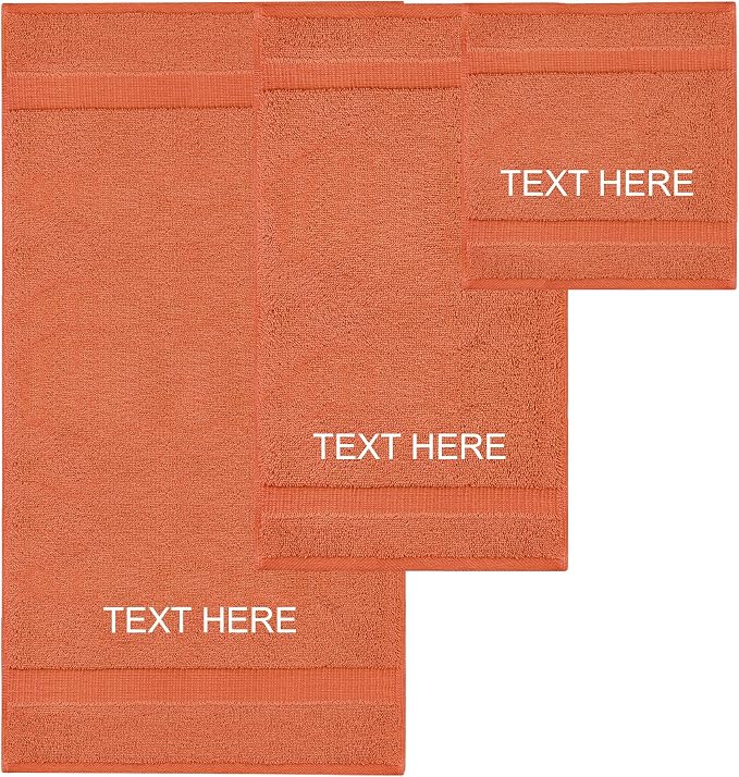 Chakir Turkish Linens 100% Cotton Personalized 3-Piece Set, Coral | by ChakirTurkishLinens