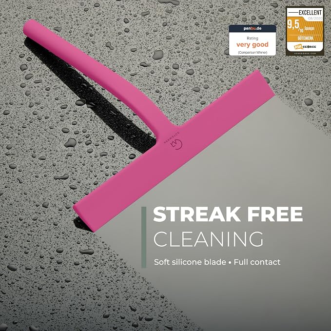 Silicone Shower Squeegee with 3-in-1 No-Drill Mount, Streak-Free & No-Squeak - Image 2