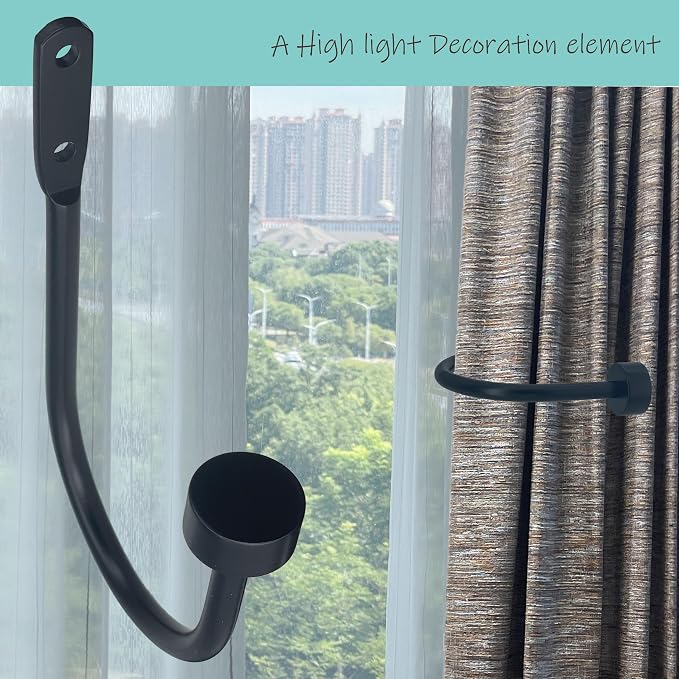 Quality Curtain Holdbacks, Solid Steel Curtain Holdback - Image 2
