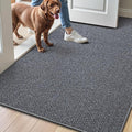 LUMI Ultra Thin Indoor Door Mat for Entrance 48"x72", Non Slip Entryway Mat, Low Profile Doormat, Unique Herringbone Design Carpet for Inside, Patio, Porch, Medium Gray