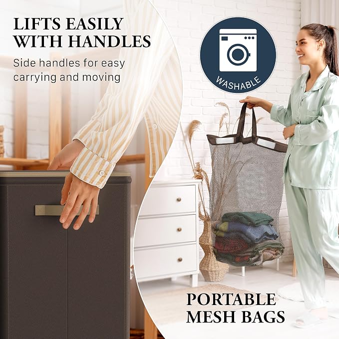 Simple Houseware Foldable Laundry Hamper Basket - Image 4