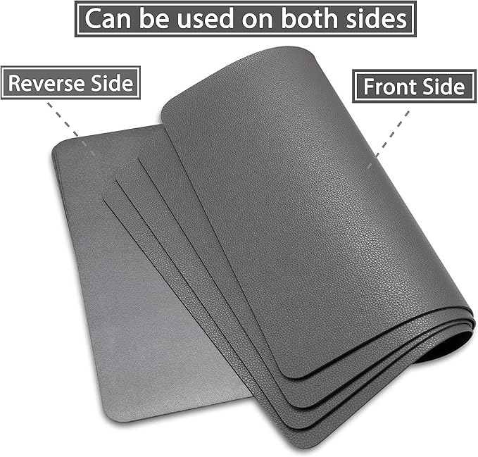 Wipeable Placemats Leather Table Mats Waterproof Heat-Resistant Easy to Clean for Dining Table Set Kitchen Table (2, Grey)