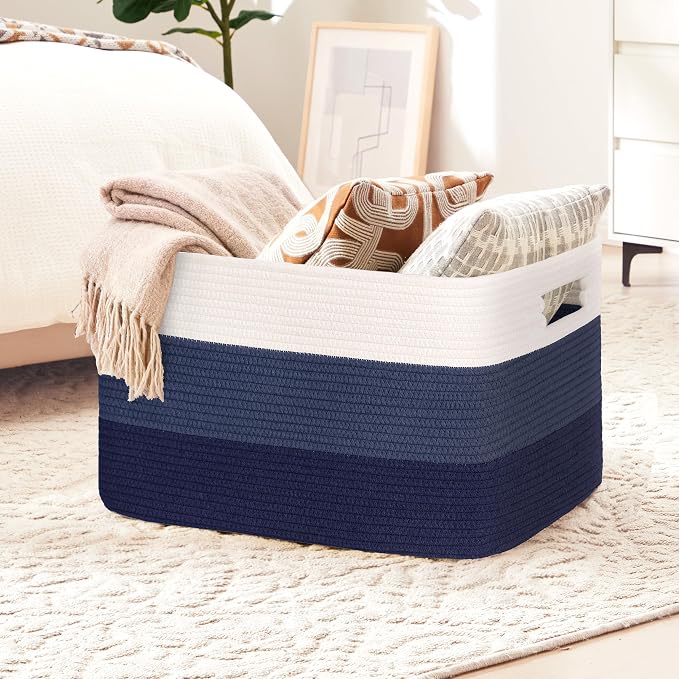 72L Large Woven Laundry Basket Hamper - Image 4