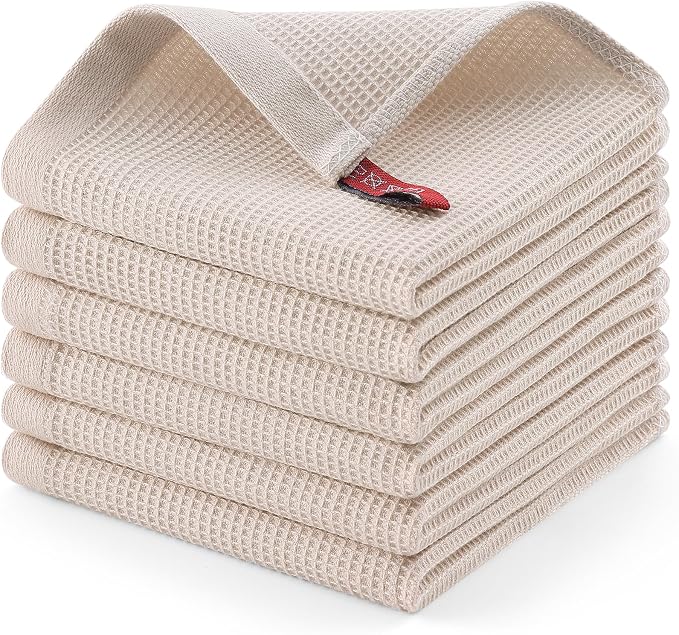 Homaxy 100% Cotton Waffle Weave Dish Cloths, 6 Pack by Homaxy