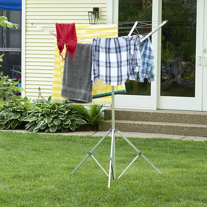Household Essentials Portable Umbrella Clothesline, 64 Ft of Hanging Space - Image 5