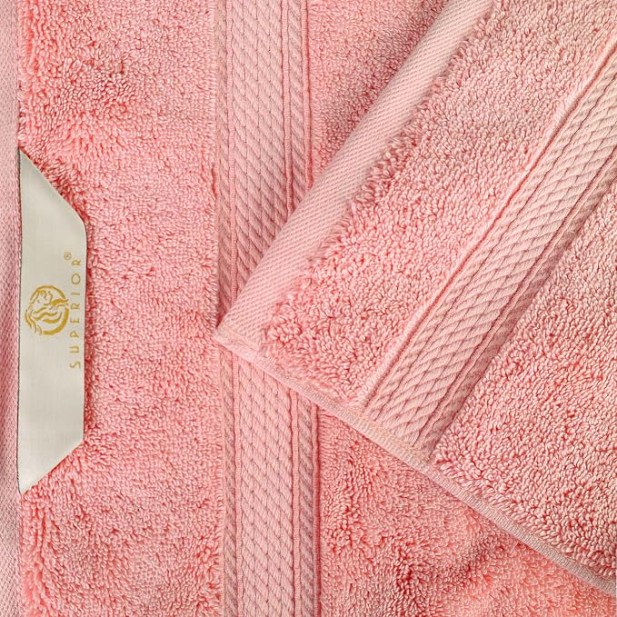 Superior Egyptian Cotton 800 GSM Plush & Absorbent, 9 Piece Set, Tea Rose | - Image 7