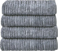 SKL Home CloudSoft 100% Cotton Luxury 4-Piece Bath Towel Set, Smoke Blue | by SKLHomebySaturdayKnightLtd