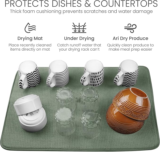 Bellemain Dish Drying Mat, Drying Matt Kitchen Counter - Image 5