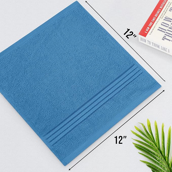 Utopia Towels 12 Pack Premium Wash Cloths, 12x12 in, Electric Blue | Highly - Image 9