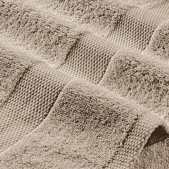 White Classic Wealuxe Taupe Bath Towels 24x50 Inch, Cotton Towel Set - Image 8