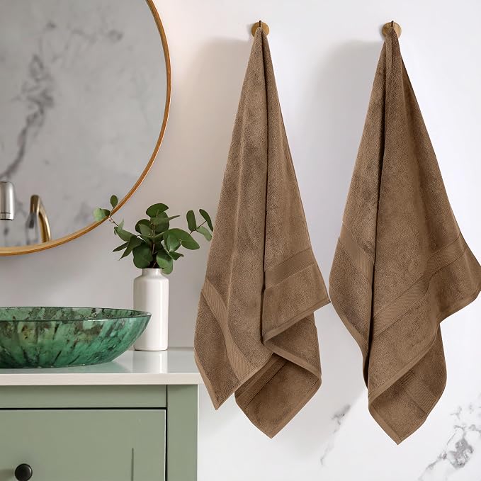 SUPERIOR Egyptian Cotton Plush & Absorbent, Bath Towel Set of 2, Latte | Quick - Image 2
