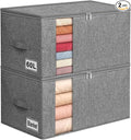 60L Rigid-Sided Blanket Storage Bags, 2 Pack, Stackable Design, by Boailydi