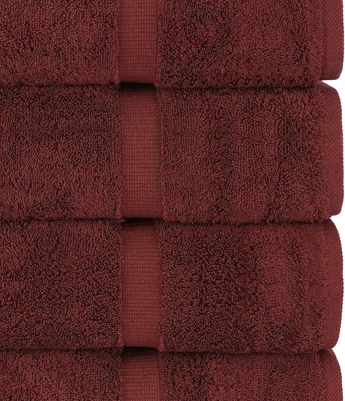 Chakir Turkish Linens 100% Cotton 6-Piece Towel Set, Cranberry | Premium - Image 4
