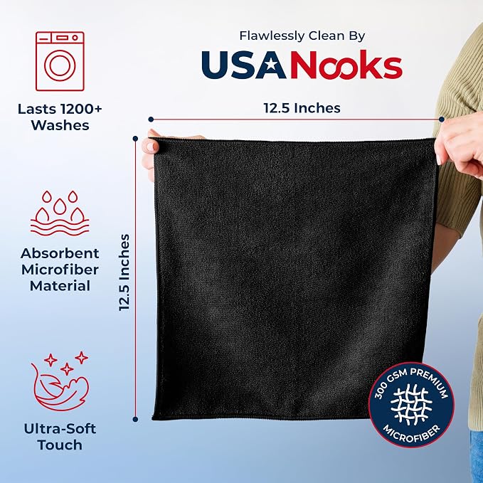 USANOOKS Premium 300GSM Microfiber Cleaning Cloth - Image 2