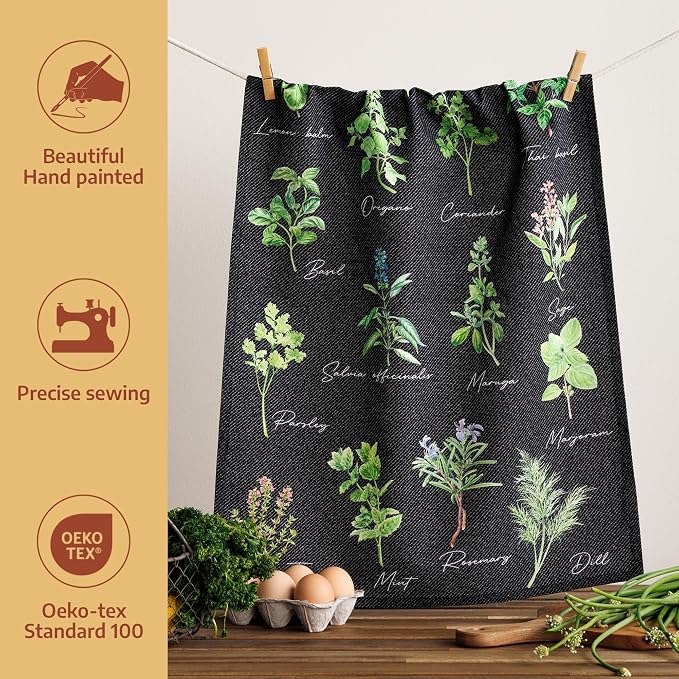 Maison d' Hermine Kitchen Towels Set of 2 Reusable 100% Cotton 27.50" x 20" - Image 2