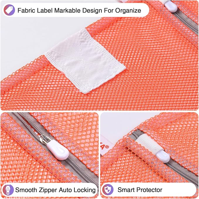 5-Pack Mesh Laundry Bags with ID Label, Sturdy Laundry Bags - Image 4