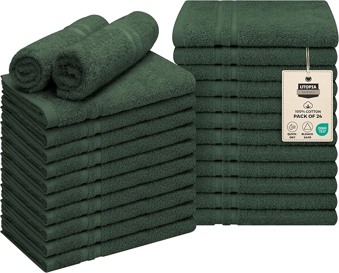 Utopia Towels Bleach Proof Salon Towels, 16x27 in, Forest Green | Bleach Safe by Unknown
