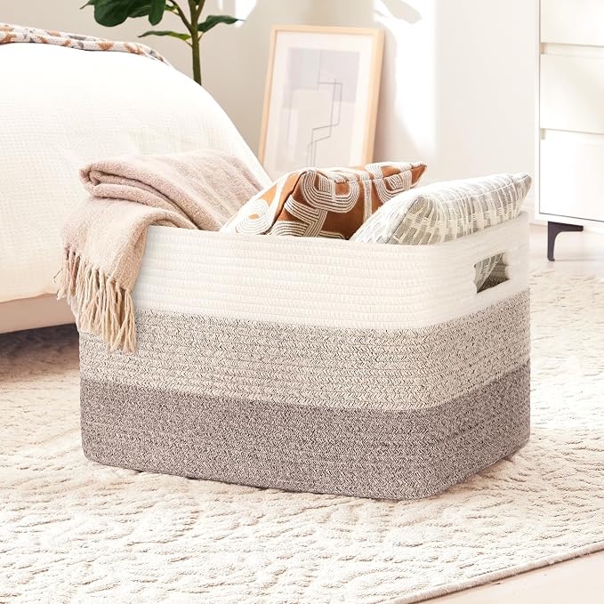 72L Large Woven Laundry Basket Hamper - Image 4