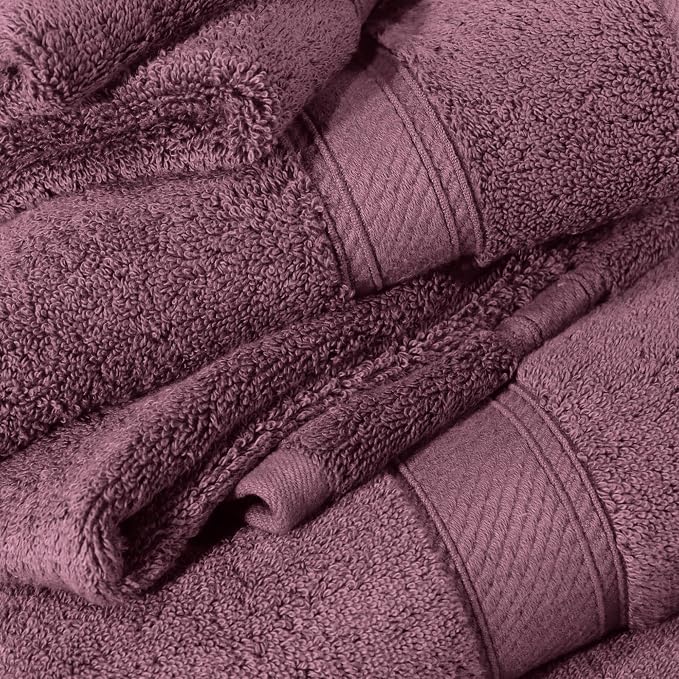 Superior Egyptian Cotton Plush & Absorbent, Bath Towel Set of 4, Plum | Quick - Image 9