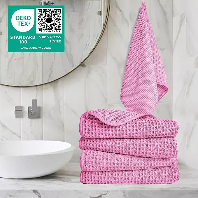 POLYTE 430 GSM Poly Blend Microfiber Quick Dry Waffle Hand Towel, 16x30 in | 4 - Image 2