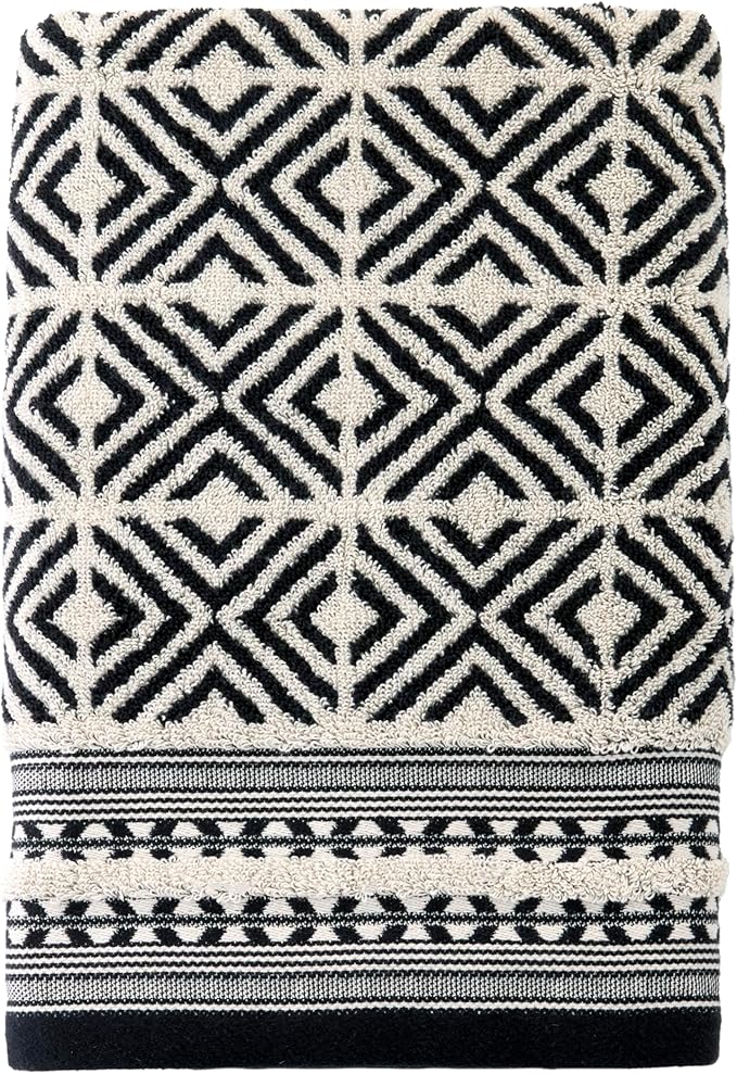 SKL Home Diamond Grid Bath Towel, Premium 100% Cotton by SKLHomebySaturdayKnightLtd