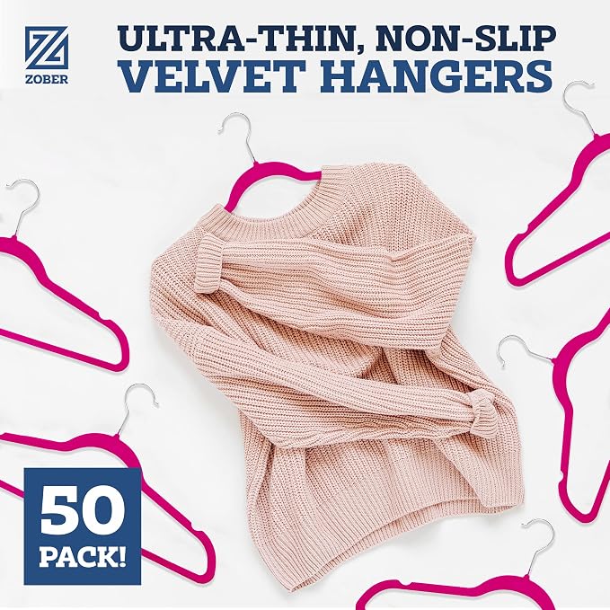 Zober Velvet Hangers 50 Pack - Image 2