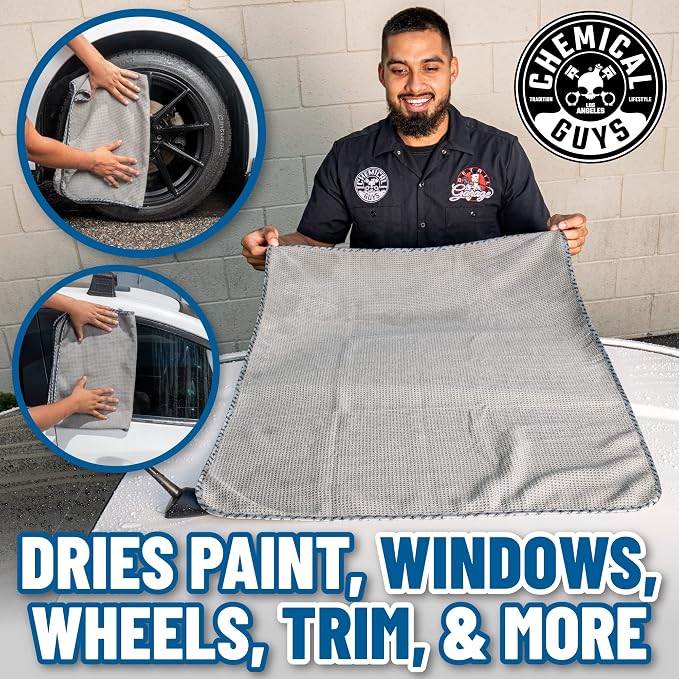 Chemical Guys, Waffle Weave Gray Matter Microfiber Drying Towel, 25 x 36 in - Image 11