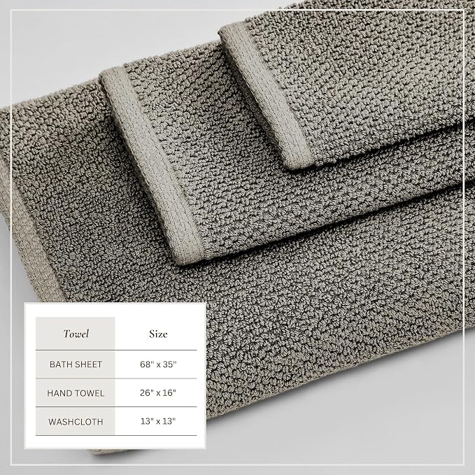 Great Bay Home 100% Cotton 6 Piece Bath Sheet Set - Image 4