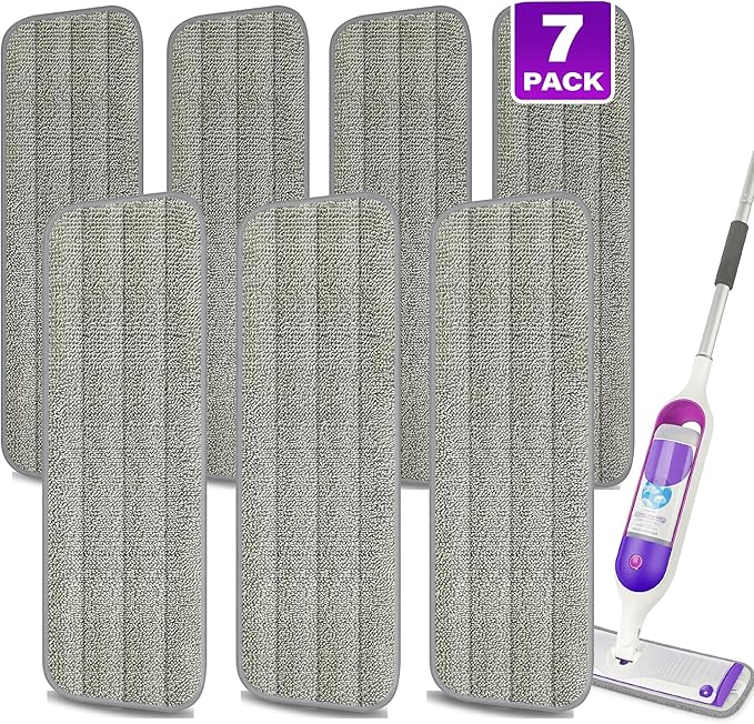 Washable Mop Pads for Swiffer PowerMop: Microfiber Wet Mops Refills 7 Pack by MEXERRIS