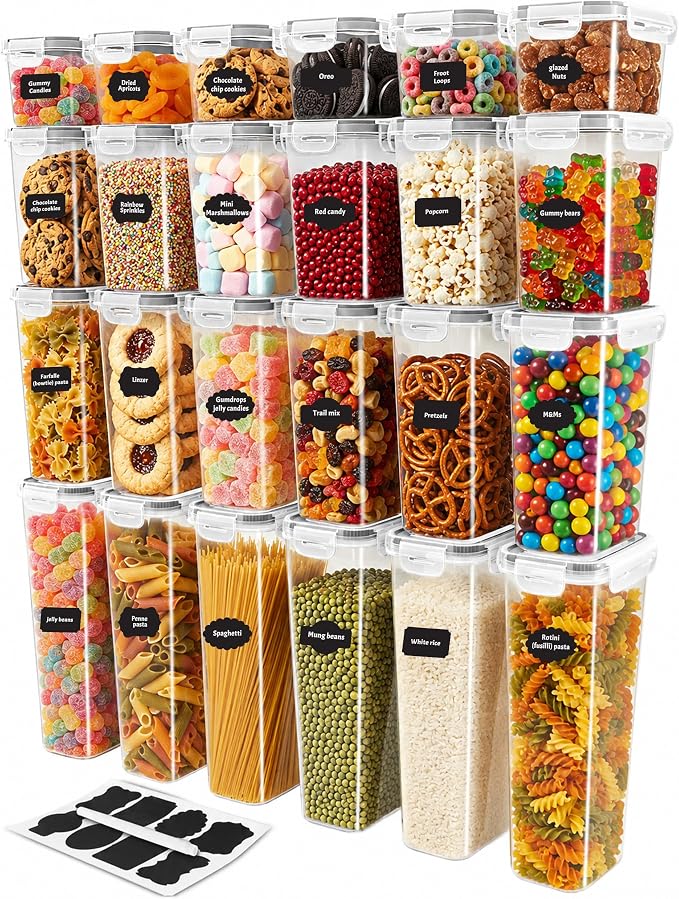 KICHLY Plastic Airtight Food Storage Containers Sets by KICHLY