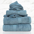 SUPERIOR Egyptian Cotton Ultra Plush & Absorbent, 6 Piece Set, Denim Blue | by SUPERIOR