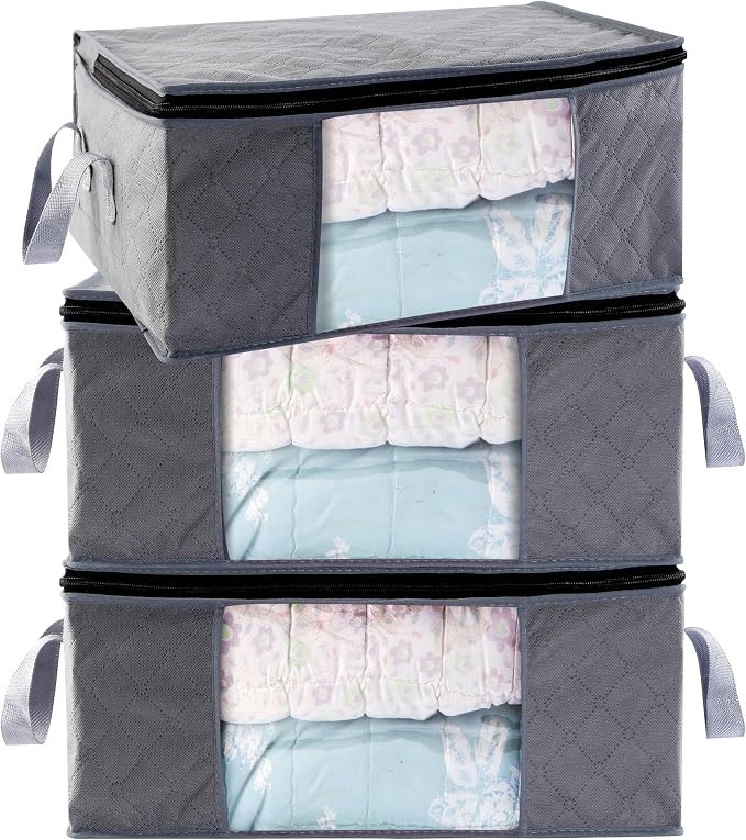 Storage Clothes Bins Closet Bags - 35L Containers Organizer Boxes Clothing Bin - Image 2
