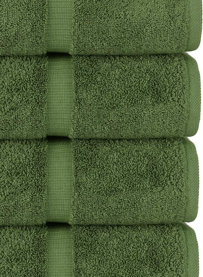 Chakir Turkish Linens 100% Cotton 4-Pack Bath Towels 27x54, Moss | Premium - Image 4