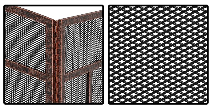 Fire Beauty Fireplace Screen 3 Panel Wrought Iron 48"(L) x 29"(H) Spark Guard Cover(Brushed Copper)