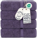 Chakir Turkish Linens 100% Cotton 4-Pack Bath Towels 27x54, Plum | Premium by ChakirTurkishLinens