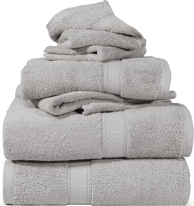 SUPERIOR Egyptian Cotton Ultra Plush & Absorbent, 6 Piece Set, Soft Luxury by SUPERIOR