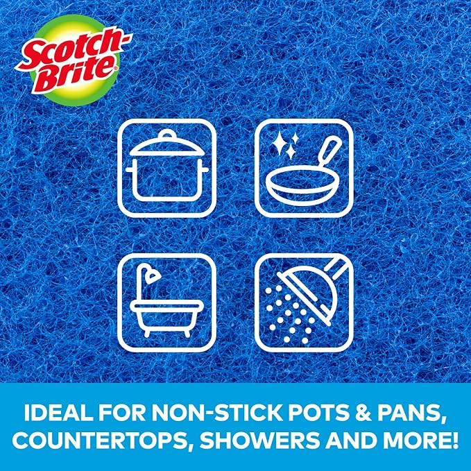 Scotch-Brite® Zero Scratch Scour Pad, 3 Scrubbing Pads, Non-Scratch Scouring - Image 6