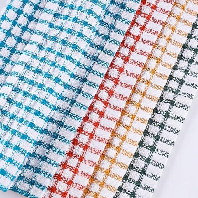 Oeleky Cotton Kitchen Towels 8 Pack, 15x26 Checkered Dish Towels - Image 4