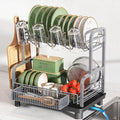 BOOSINY 2 Tier Dish Drying Rack and Drainboard Set by Boosiny