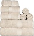 SUPERIOR Egyptian Cotton Ultra Plush & Absorbent, 8 Piece Set, Cream | Quick Dry by SUPERIOR