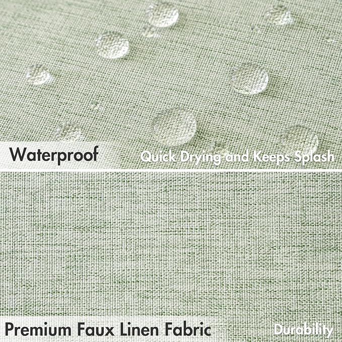 MIULEE 72"x84" Extra Long Scalloped Linen Shower Curtain Sage Green - Image 4