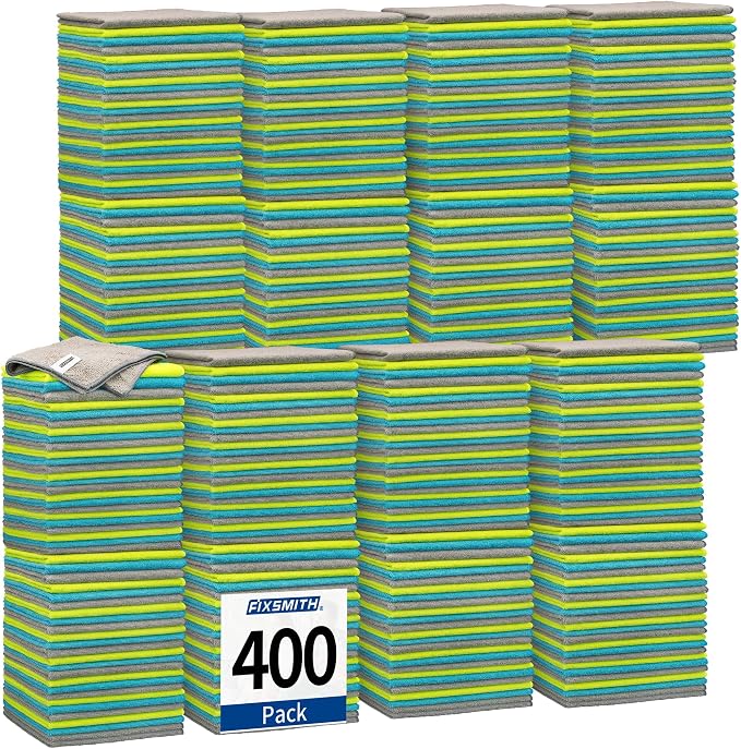 FIXSMITH Shop Towels-400 Pack, 12 x 16 in Microfiber Cleaning Cloth, Highly by FIXSMITH