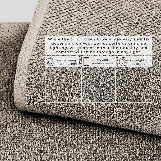 Great Bay Home 100% Cotton 4 Pack 54x27 Bath Towel Set - Image 5