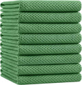 Homaxy 100% Cotton Oversized Waffle Weave Kitchen Towels 8-Pack | Grass Green by Homaxy