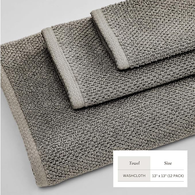 Great Bay Home 100% Cotton 12-Pack 13x13 Wash Cloth - Image 4