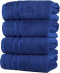 Hawmam Linen Royal Blue Hand Towels 4 Pack Turkish Cotton Premium Quality Soft by HawmamLinen