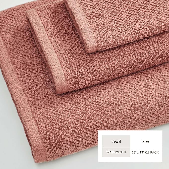 Great Bay Home 100% Cotton 12-Pack 13x13 Wash Cloth - Image 4